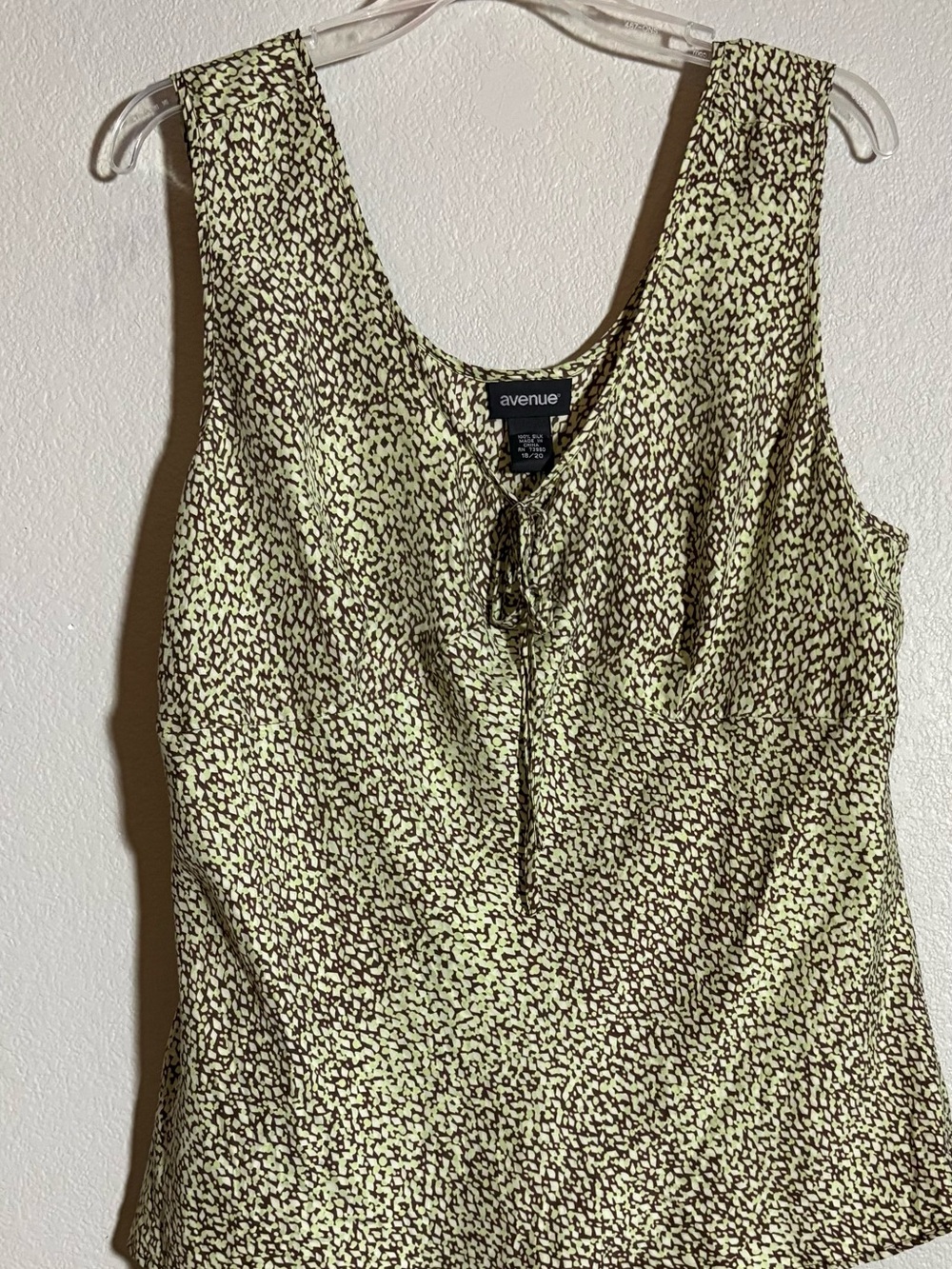 Avenue 100% Silk Ditsy Print Tank Top 18/20